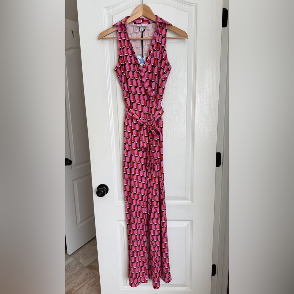 Diane Von Furstenberg DVF for Target Pink Geometric Jumpsuit NWT